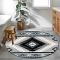thumbnail image 4 of Round Area Rug 4ft,Retro Aztec Color Block Washable Carpet Non-Slip Runner Accent Rugs Indoor Floor Mat for Bedroom Living Room Decor,Ethnic Style, 4 of 9