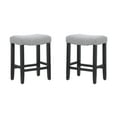 thumbnail image 3 of WestinTrends Lenox 24" upholstered nail head bar counter stools (Set Of 2), Black/Gray, 3 of 8