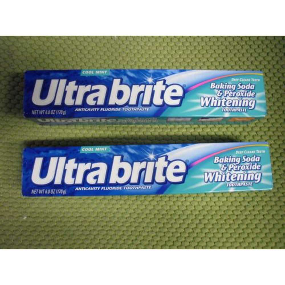 2 X 6 oz Ultra brite Baking Soda Peroxide Whitening Toothpaste, Cool