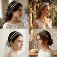 thumbnail image 5 of MIALLO Elegant Gold Double Row Marquise Zircon Headband, Fashion Wheat Ear Hairband for Prom, Party and Daily Look, 5 of 9