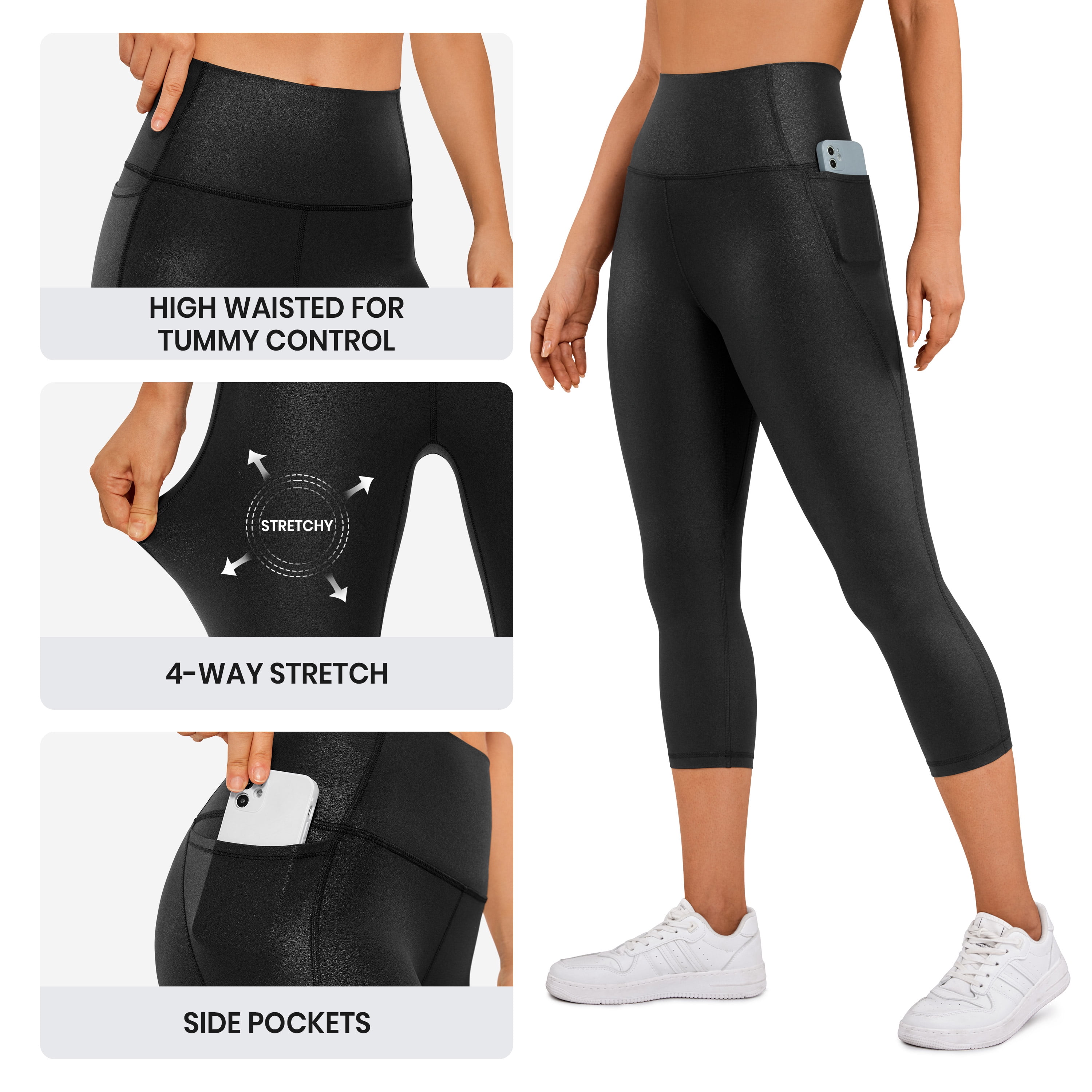 CRZ YOGA Womens Butterluxe Workout Capri Leggings with Pockets 21 Inches