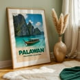 thumbnail image 6 of Discover Palawan: An Island Paradise Captured in Art - MIMAROPA Philippines Illustration Travel Poster Tropical Boat Seascape Nature Scenic Unframed Wall Art Print 30 x 45 inches, 6 of 60