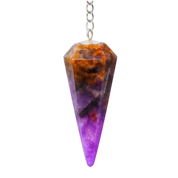 Amethyst Chevron Crystal Pendulum Dowsing Reiki Hexagonal Points