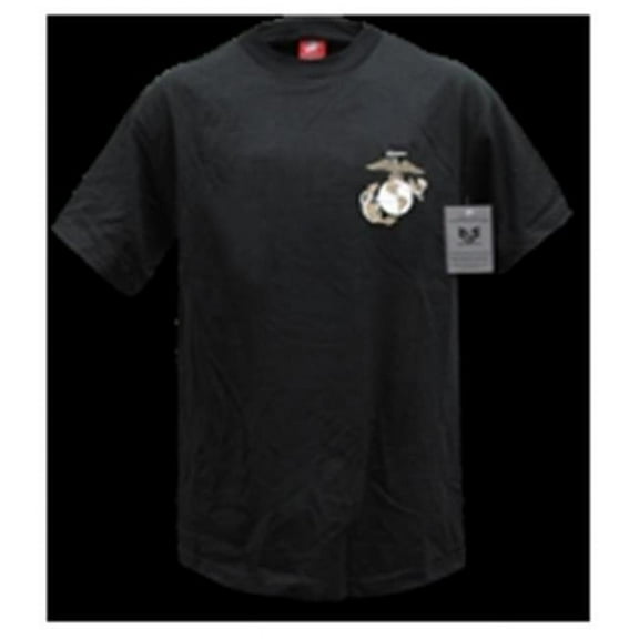 Basic Military T-Shirt, Marines, Black, Large
