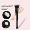 thumbnail image 3 of Makeup Brushes Angled Dual-ended Foundation Brush Concealer Brush Perfect for Any Look Premium Luxe Hair Rounded Taperd Flawless Brush Ideal for Liquid, Cream, Powder,Blending,, 3 of 12