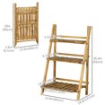 thumbnail image 3 of Outsunny Outdoor Plant Stand, Foldable Flower Stand 3-Tier Wooden Plant Shelf for Garden Indoor Outdoor, 24" x 14" x 37", 3 of 10