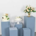 thumbnail image 4 of Balsa Circle 5 Dusty Blue Rectangular Pedestal Fitted Spandex Display Stand Covers Set Party Events Decorations Supplies, 4 of 8
