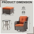 thumbnail image 2 of MeetLeisure 5 Pieces Outdoor Furniture Patio Furniture Set with Two Swivel Rocking Chairs,Two Ottomans, One Side Table, Orange, 2 of 9