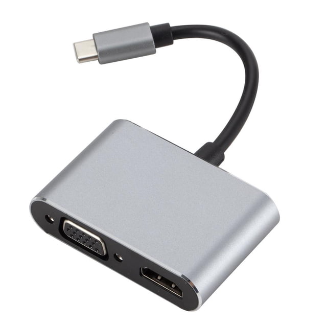 Adaptador concentrador USB 3.1 a USB 4K USB 3.0 para computadora portátil Shamjiam Adaptador tipo C a HDMI VGA