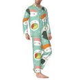 thumbnail image 3 of Bingfone Men'S Pajama Set 2 Piece Loungewear Pjs, Long Sleeve With Pajama Pants-Kawaii Sushi, 3 of 9