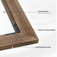 thumbnail image 4 of Acovy Solid Wood Rectangle Bathroom Mirror Tempered Glass, Rustic Wood Frame Wall Vanity Mirror,Rustic Brown, 4 of 5
