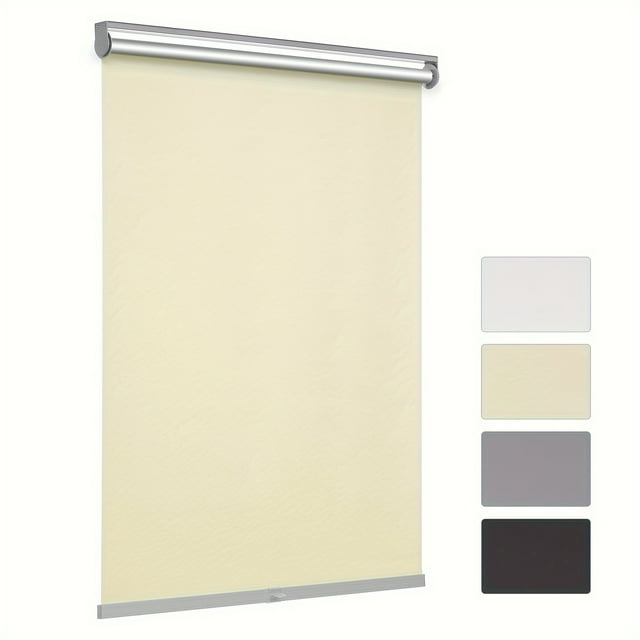 SNNROO Deluxe Cordless Blackout Roller Shade - Ultimate Room Darkening Solution for Light Blocking Sun Protection and Energy Efficiency - Easy to Install Compact Rolled Up Design and