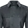 thumbnail image 4 of Mens Black Leather Trench Overcoat-Edenbridge in Black, 4 of 6