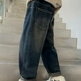 thumbnail image 4 of RMGVDSD Boys Baggy Cargo Pants Boys Baggy Jeans Wide Leg Jeans Loose Elastic Waist Denim Pants Trousers For Kids Teen Regular Fit Jeans 3-4 Years/Black, 4 of 7