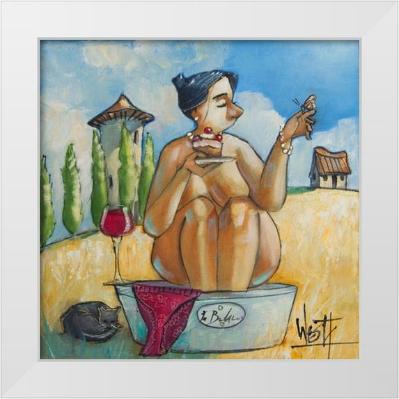 West, Ronald 20x20 White Modern Wood Framed Museum Art Print Titled - Me Time IV