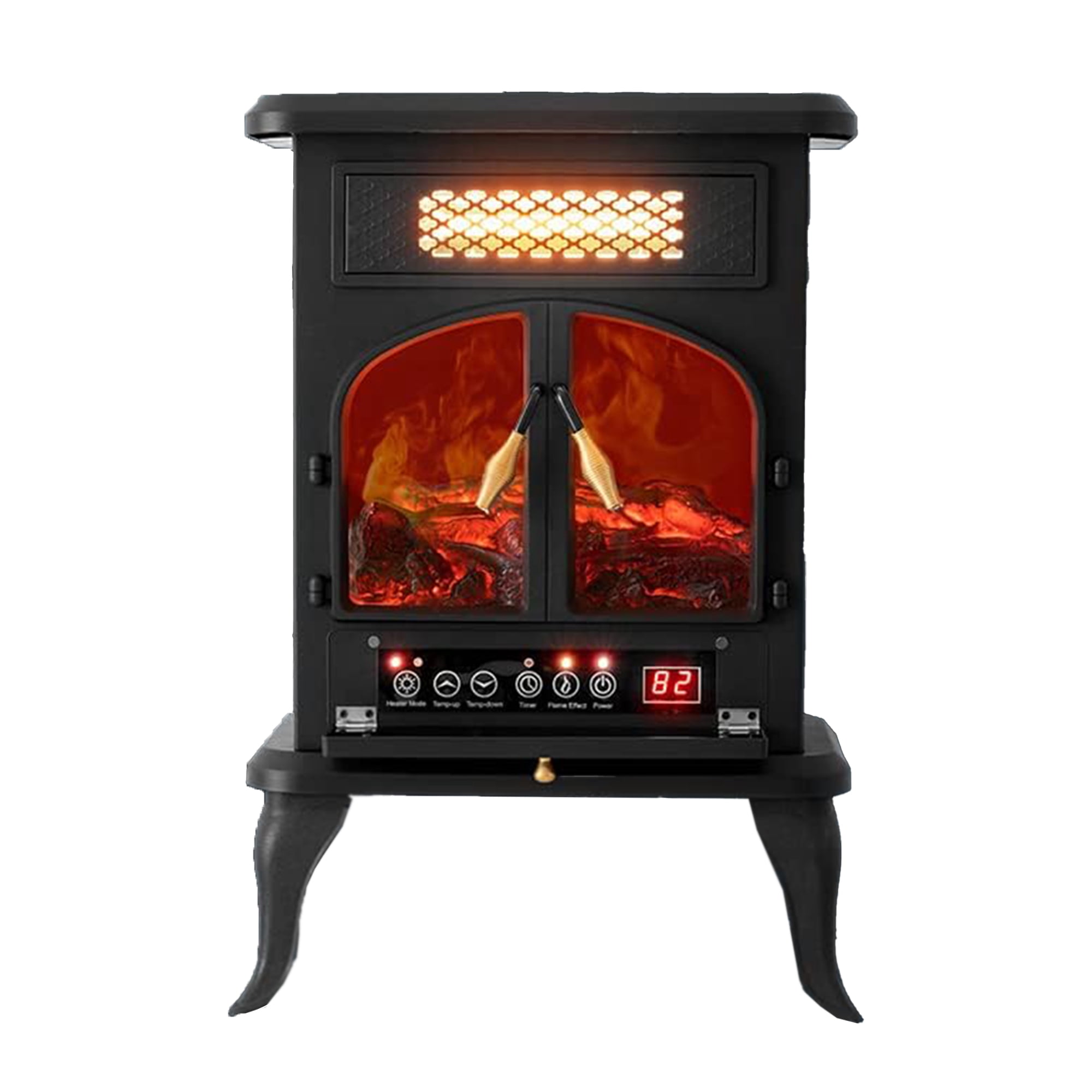 selectric Freestanding Portable Electric Fireplace Heater Stove w/ Remote