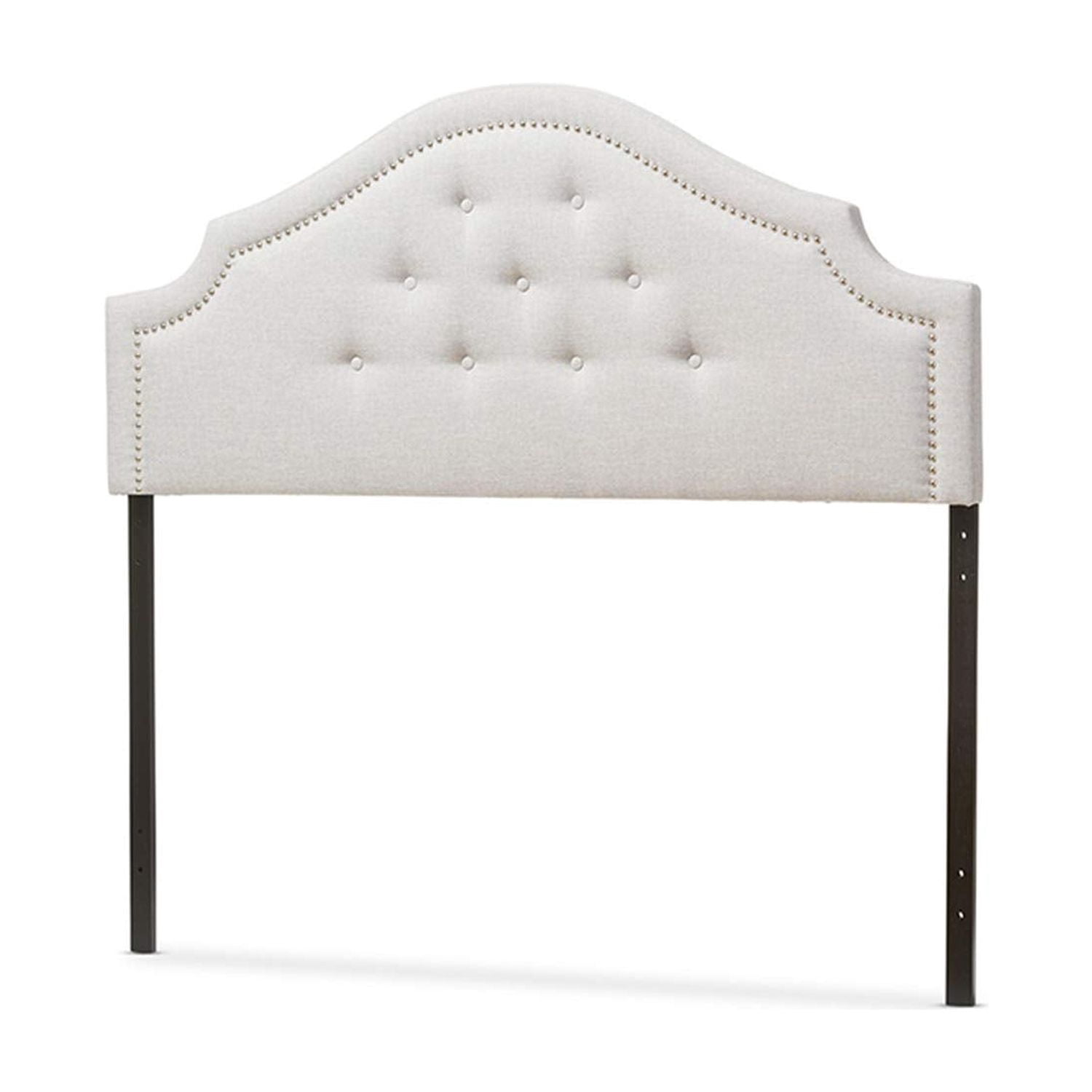 Bowery Hill Modern Fabric Upholstered King Headboard in Beige
