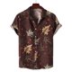 thumbnail image 2 of Camisa de manga corta de un solo pecho con botones informales para la playa para hombre Pompotops oipoqjl44335, 2 of 9