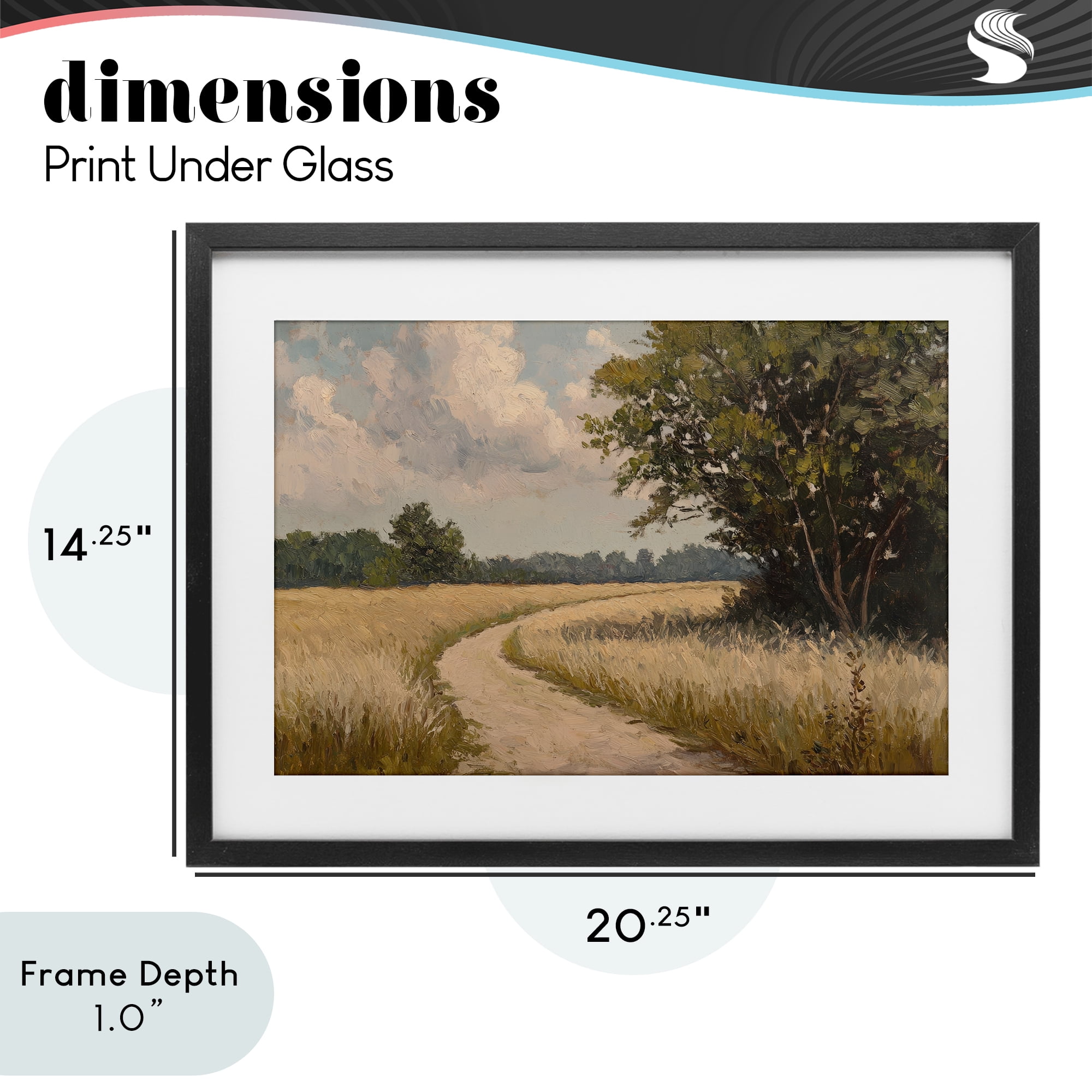 Stupell Industries Peaceful Thinking Path Black Framed Print Under Glass, design by Petal Prints Design