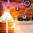 thumbnail image 4 of Stretchable Halloween Pink Cotton 100g with 40 Black Spiders, Spiderweb Webbing for Yard Porch Indoor Outdoor Haunted House Party Home Decor, By Cosmug, 4 of 9