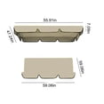 thumbnail image 3 of Swing Waterproof Oxford Cloth Canopy, Garden Swing Seat Replacement Canopy, Double Swing Replacement Canopy, Outdoor Patio Ham-mock Swing Seat Cover, 74.1"x51.48"x5.85" ​Swing Canopy Cover, 3 of 6