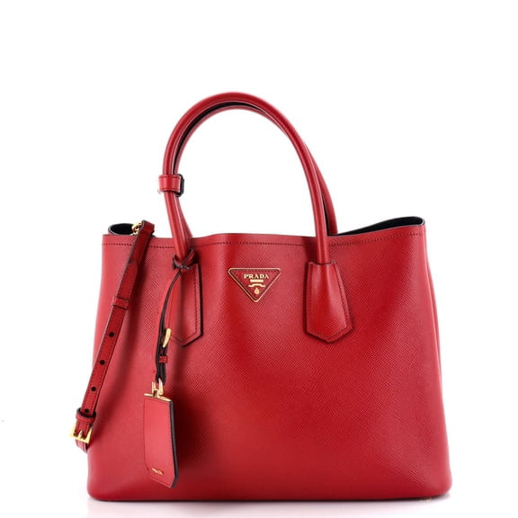 Pre-Owned Cuir Double Tote Saffiano Leather Medium By Rebag