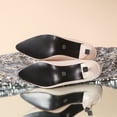 thumbnail image 6 of Modisza Women's Dress Low Heel Pumps Shoes Comfortable Walking Slip on Work Sandals Summer Pointed Toe Heeled Stiletto Beige size 6, 6 of 8