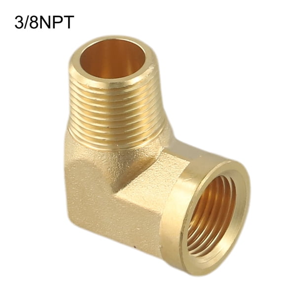 90 Degree Brass Elbow Pipe Fitting Connector, Coupler 1/8NPT, 1/4NPT, 3/8NPT, 1/2NPT, Air Compressors, Air Pumps Parts