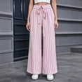 thumbnail image 4 of BODOAO Women's Floral Wide Leg Pants, Casual Summer Elastic Waist Lightweight Palazzo Trousers with Soft Draped Fabric, Loose Relaxed Fit and Pull On Design Shape Light Pink S, 4 of 6