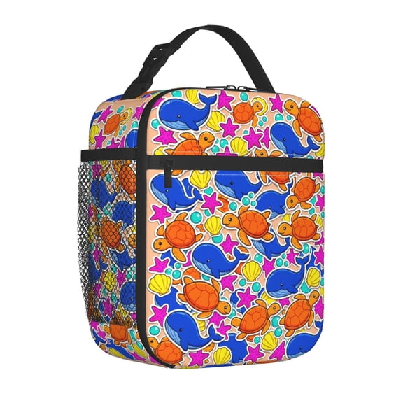 Whale Lunch Bag, Portable Insulated Soft Shell Picnic Pack, Reusable High-Performance Thermal Bento Carrier, Summer Coastal Daypack For Beach Travel