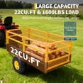thumbnail image 6 of 22 Cu.Ft 1600Lbs Steel ATV UTV Trailer, Tow Behind Dump Cart, Heavy Duty Pull Behind with Removable Sides, Hand Pull & Foot Pedal Wagon for ATV, UTV, Lawn Mower, Tractor, Multipurpose Yard Trailer, 6 of 8