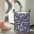 thumbnail image 5 of Susaid Watercolor Marine Animals Print Waterproof Oxford Cloth Storage Circular Laundry Hamper BasketCapacity for Home-Medium, 5 of 6