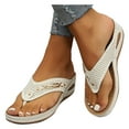 thumbnail image 4 of Women Orthopedic Sandals, Arch Support Walking Wedge Flip Flops, Summer 2025 Comfortable Dressy Casual Beach Slippers, 4 of 8