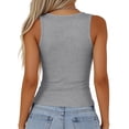 thumbnail image 3 of WULMLEO Womens Tank Tops 2026 Scoop Neck Ribbed Sleeveless Top Casual Basic Slim Fitted Knit Cami Tee Shirts Light Gray L, 3 of 4