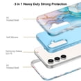thumbnail image 3 of CASEFIV for Samsung Galaxy S23 FE 5G Case,Heavy Duty Full Body Shockproof Dustproof Protection 3 in 1 Slim Thin Anti-Scratch Marble Cover for Women Girls,Blue Marble, 3 of 7