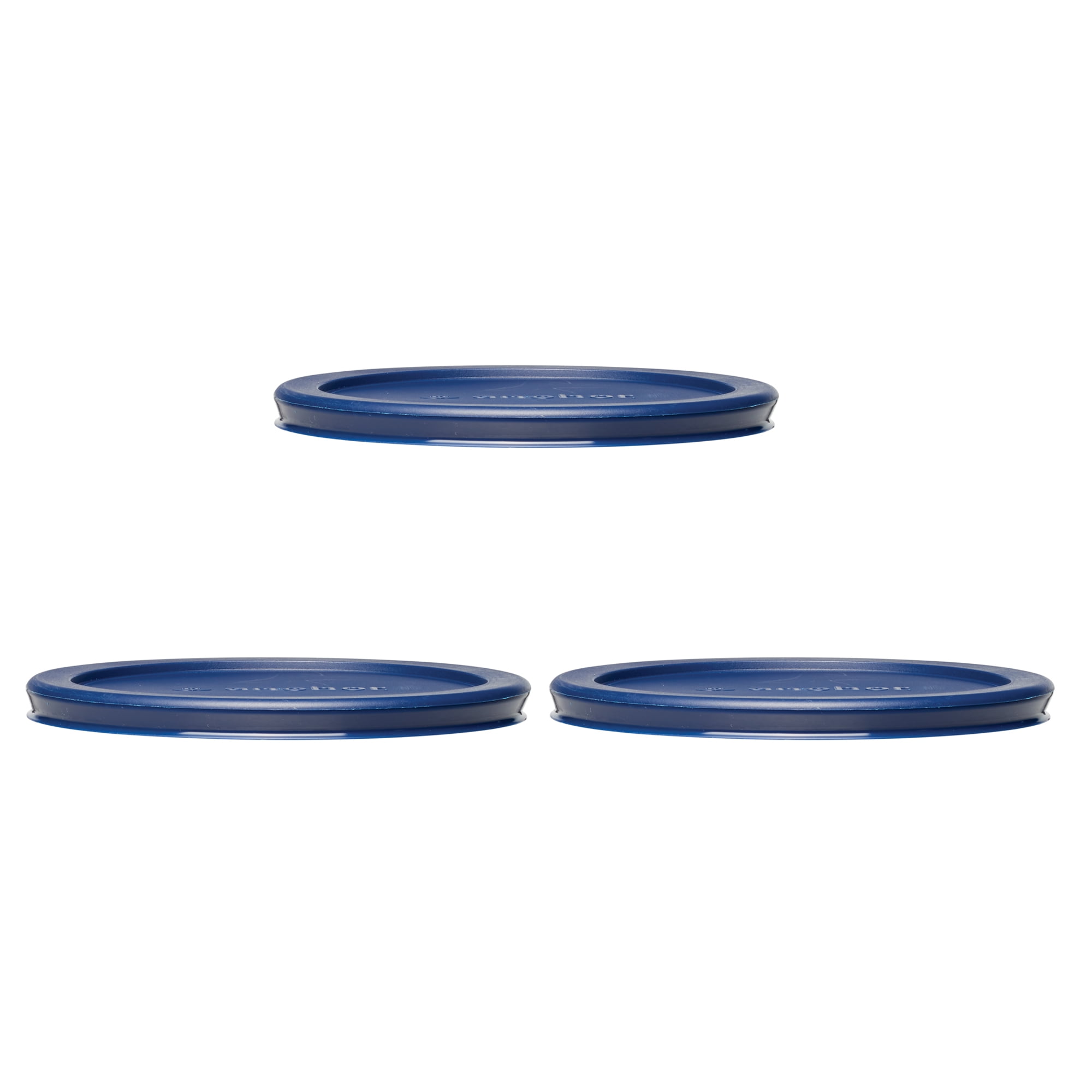 Replacement Lids for Pyrex & Anchor Hocking Basic 4 Cup Round Glass Food Storage Containers, Set of 3 Plastic Lids
