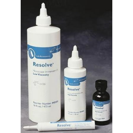 - Immersion Oil Resolve 0.5 oz, Clear, Colorless, Low Viscosity Oil Immersion Microscope Objectives - 1 Count