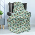 thumbnail image 4 of Botanical Soft Flannel Fleece Throw Blanket, Summer Themed Pattern of Butterflies and Exotic Flowers and Leaves Garden Art, Cozy Plush for Indoor and Outdoor Use, 70" x 90", Multicolor, by Ambesonne, 4 of 5
