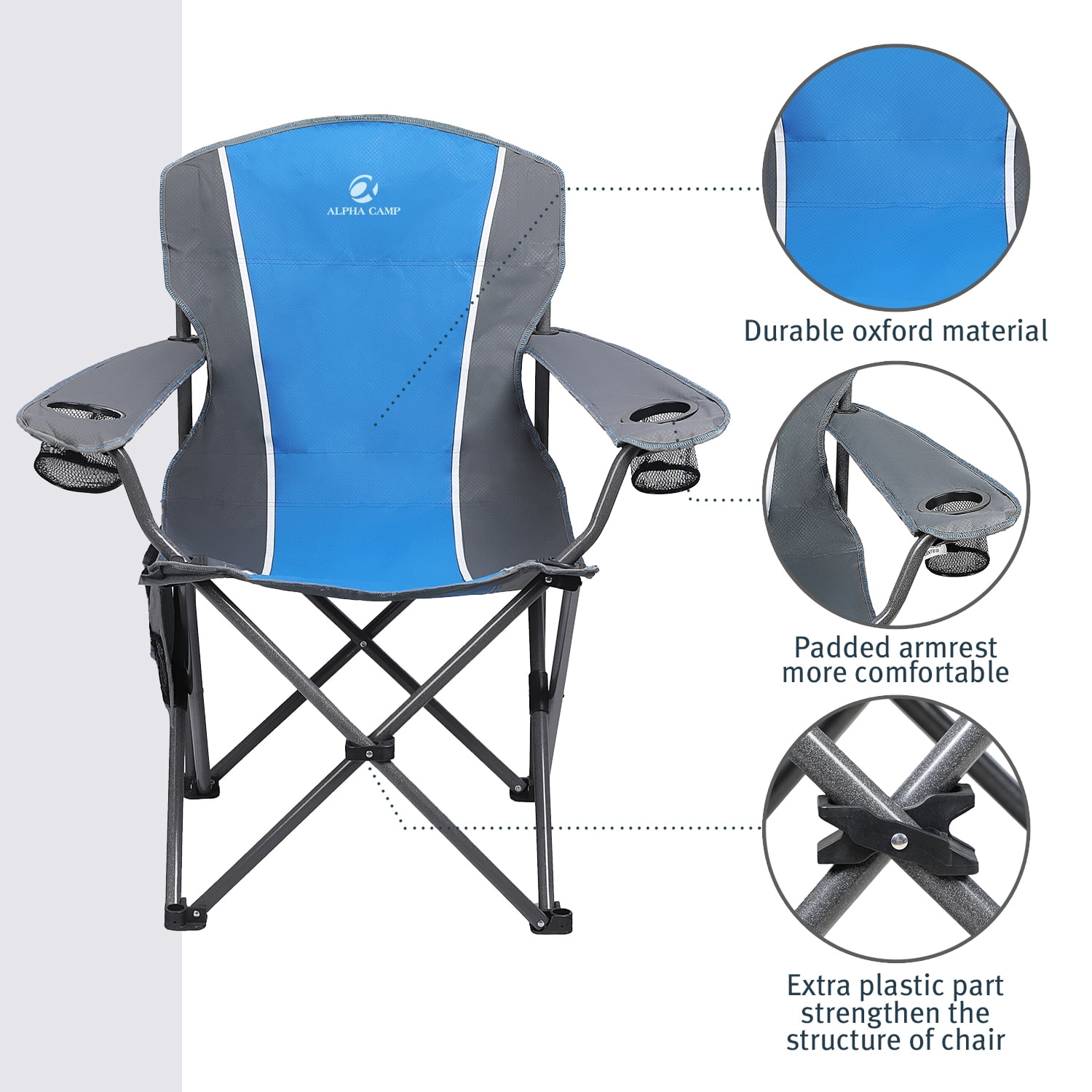 Alpha Camper Camping Chair Oversized Portable Folding Chair Heavy