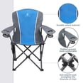 thumbnail image 3 of Alpha Joy Camping Chair Oversized Portable Folding Chair Heavy-Duty Steel Frame Padded Lawn Chair with Cup Holder & Storage Bag, Blue Grey, 3 of 9