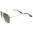 thumbnail image 3 of sunglassLA Unisex Classic Brow Bar Full Metal Frame Green Lens Aviator Sunglasses (Gold / Green) - 60mm, 3 of 4