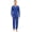 Blue, variant on MoFiz Men's Bamboo Pajamas Set Long Sleeve V-Neck Top and Pants with Pockets Loungewear 2-Piece for Men