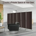 thumbnail image 2 of Costway 6 Panels Folding Privacy Screen 6 Ft Tall Fabric Privacy Screen for Home Brown, 2 of 10