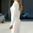thumbnail image 4 of Elvqul Dresses for Women Long Sleeve Collared Womens Dresses Plus Size Solid Pullover Long Dresses White Elegant, 4 of 8