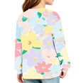 thumbnail image 5 of Abcomgle Kids Long Sleeve Shirt Girls Casual Watercolor Floral Print Crewneck T-Shirts for Kids Girls Fall Basic Top for Girls Loose Blouses for Girls with Pocket, 5 of 5