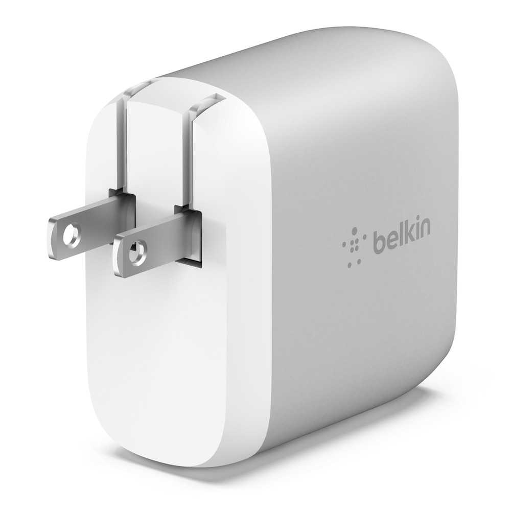 Belkin 24W Dual Port USB Wall Charger - Braided Lightning Cable Included - iPhone Charger Fast Charging - USB Charger Block for Power Bank, iPhone 15, 14, 13, 12 and 11, Samsung & more, Silver - image 3 of 6