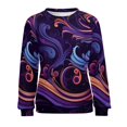 thumbnail image 7 of Simple Purple Ripple Womens Oversized Sweatshirts Hoodies Crewneck Casual Tops Comfy FallWinter Clothes 2024, 7 of 7
