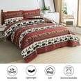 thumbnail image 2 of Beartech Quilt Set Twin Size Rustic Bedding Red Plaid Patchwork Quilt Forest Bear Bedding Lodge Cabin Bedspread Coverlet Lightweight Reversible Microfiber Quilt, 2 of 7