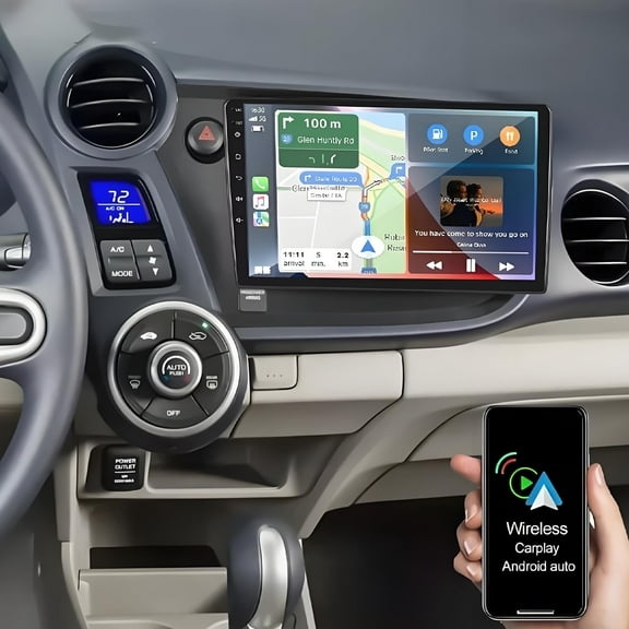 Gsuatey 2 64G Car Stereo Radio for Honda Insight 2009-2014 with Wireless Carplay Android Auto, 9" Touchscreen with WiFi GPS Mirror Link Bluetooth EQ FM RDS SWC   Backup Camera