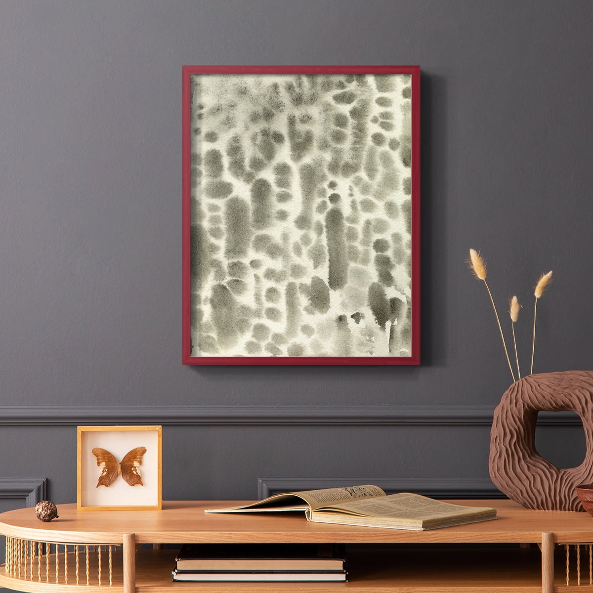Watercolor Metric I Framed Print in Red Solid Wood 11 x 14 Framed Print